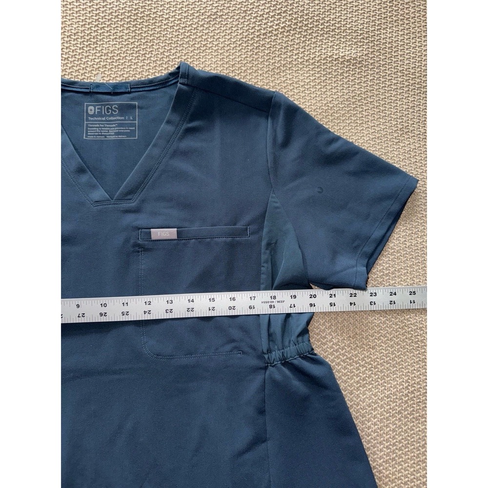 Figs Women's Technical Collection Catarina Pocket Scrub Top Blue Size Large - Picture 5 of 7
